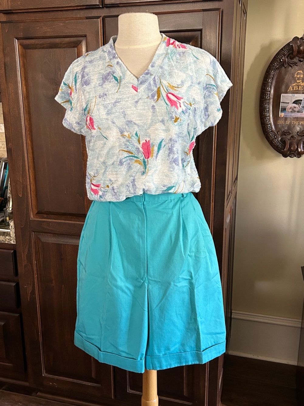 1980’s 100% Cotton Teal High-Waist Bermuda Shorts Sz 28